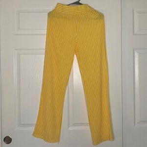 Yellow and white striped pants